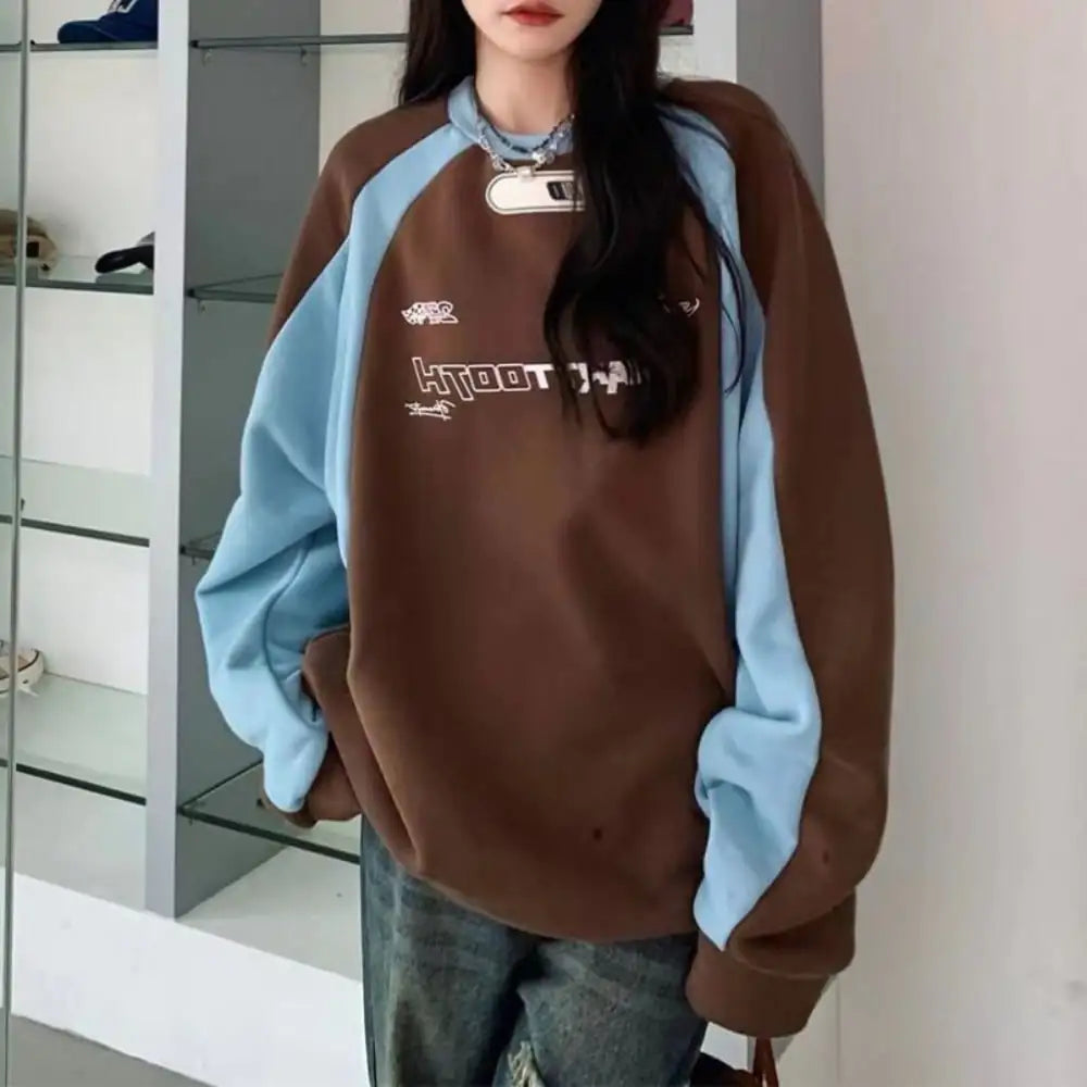 Vintage Hip Hop Loose Round Neck Sweater