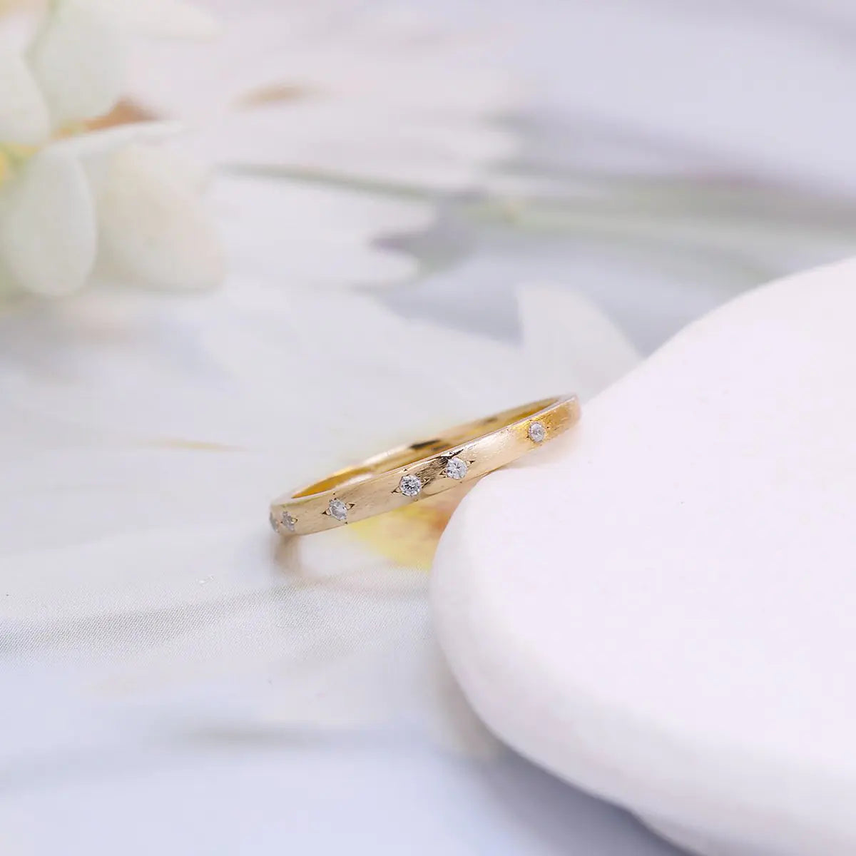 Autumn S925 Silver Plated Starry Zircon Brushed Ring
