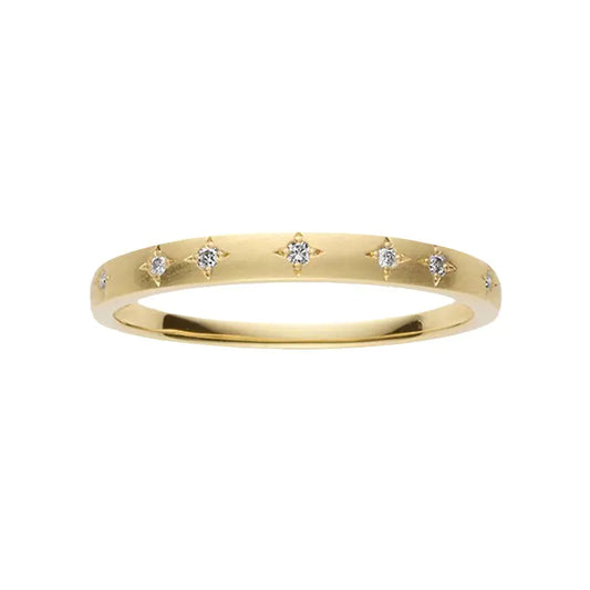 Autumn S925 Silver Plated Starry Zircon Brushed Ring