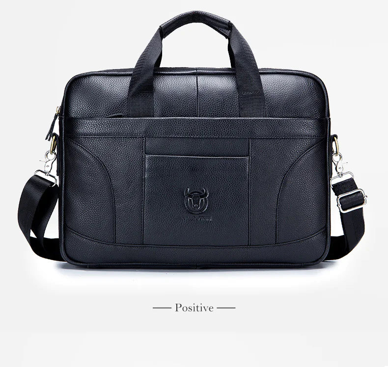 Men's Leather Briefcase - Large Capacity Vintage Design